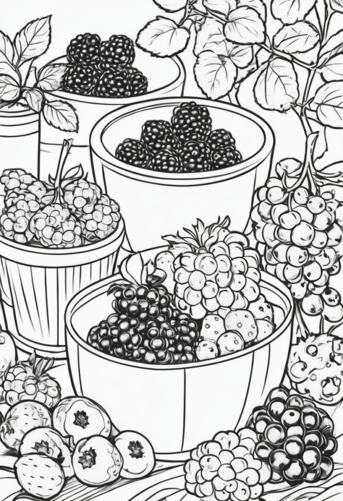 Mixed Berries Coloring Page