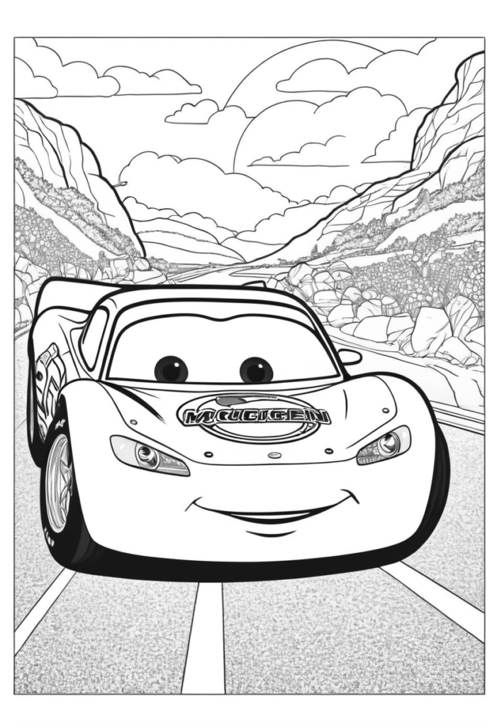 Lightning Mcqueen Dinosaur Coloring Page