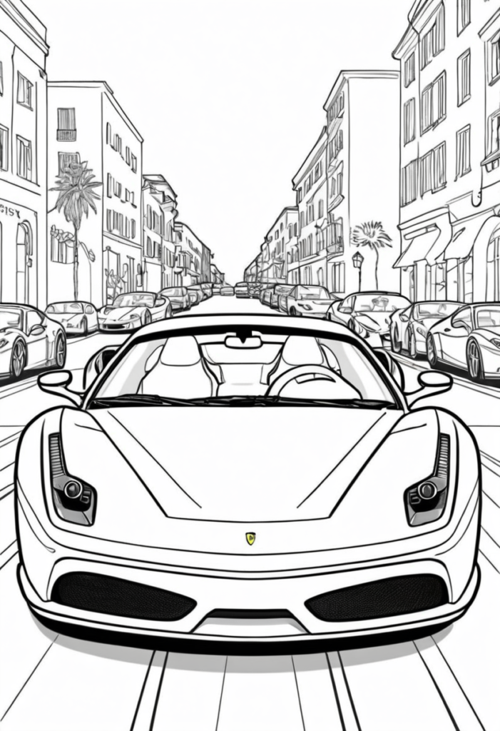 Ferrari Car Coloring Page