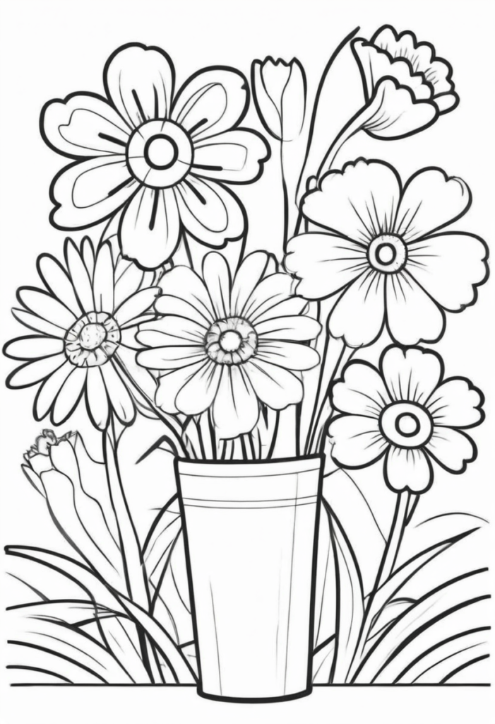 free printable flower coloring pages