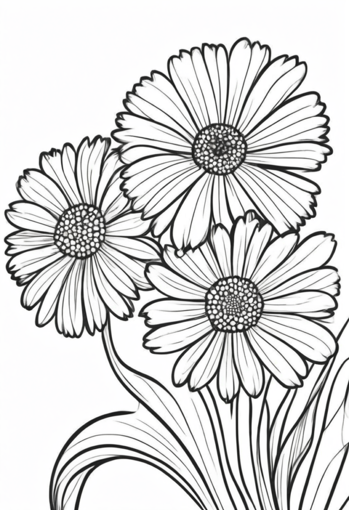 Flowers Coloring Sheet