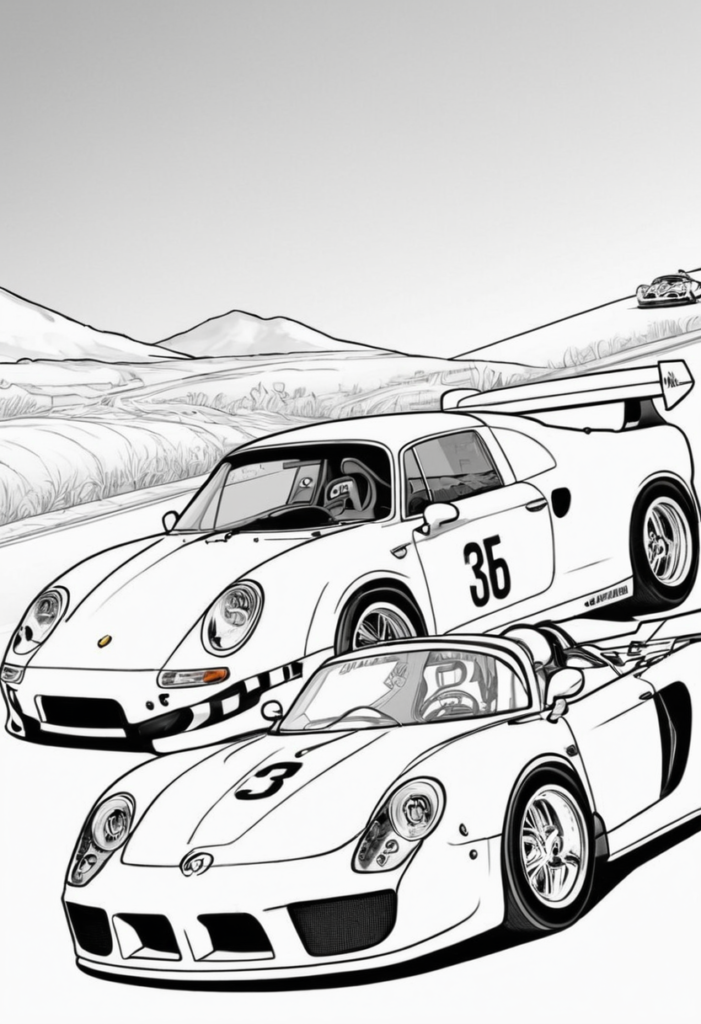 Racing Car Coloring Page for Boys