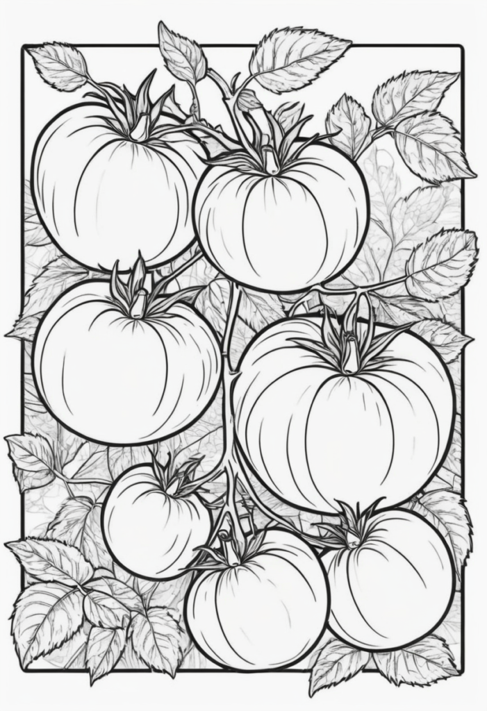 Juicy Tomato Coloring Pages