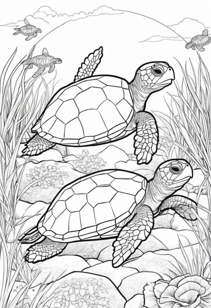Turtle Coloring Page Activities