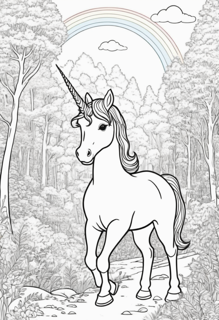 Unicorn Coloring Page Activities
