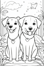 Dogs Coloring Page for Kids dogs-coloring-for kids