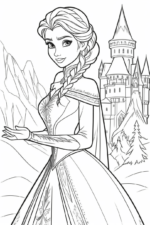 elsa frozen coloring page