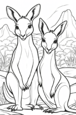 kangaroo coloring for kids