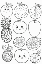Preschool Mixed Fruit Colorings mixed-fruit-coloring