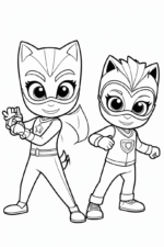 Pijamasks Coloring Page for Kids pj masks coloring page for kids