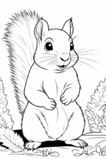 squirrel coloring for kids