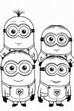 cute minions coloring page