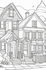 House Home Coloring Page for Kids house coloring for kids