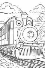 train coloring page for kids