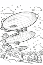 Zeppelin Coloring Page for Kids zeppelin coloring for kids
