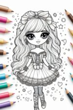 barbie doll coloring page for girls