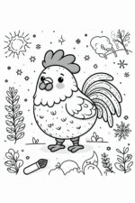 Cock-a-Doodle-Doo! Preschool Rooster Colouring Pages! rooster-coloring