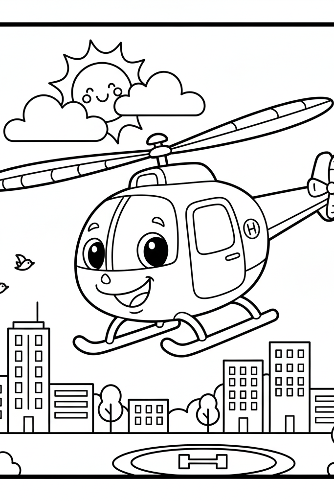 Helicopter Coloring Pages