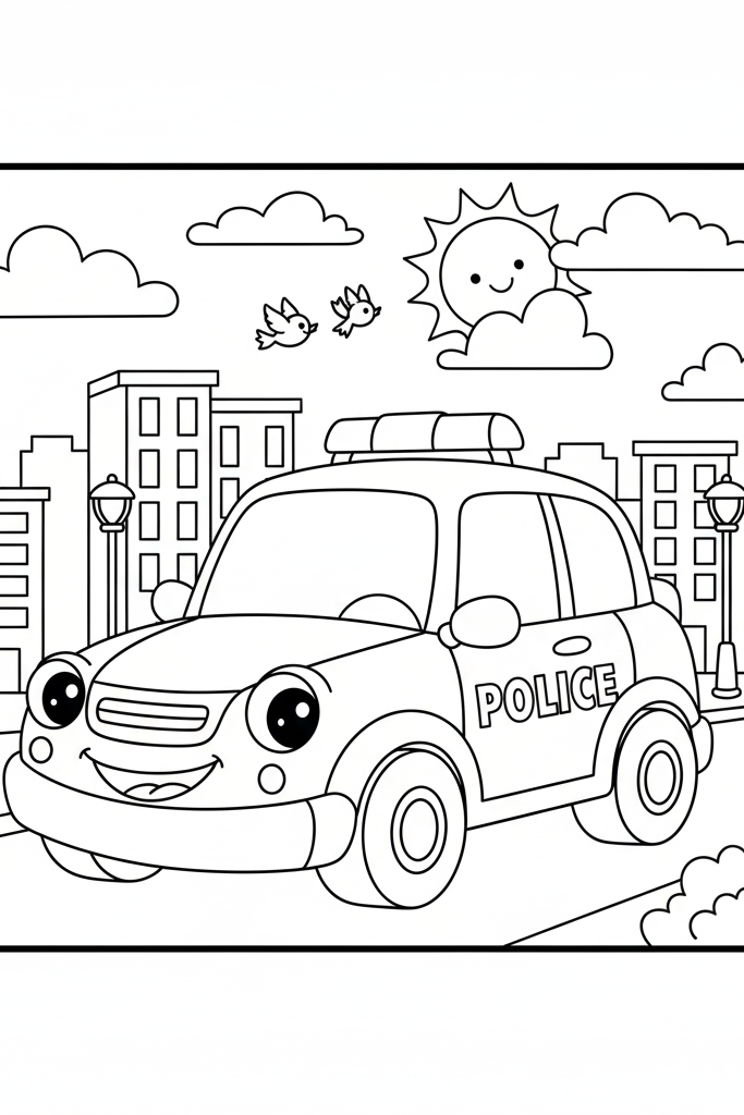 Police Car Coloring Pages