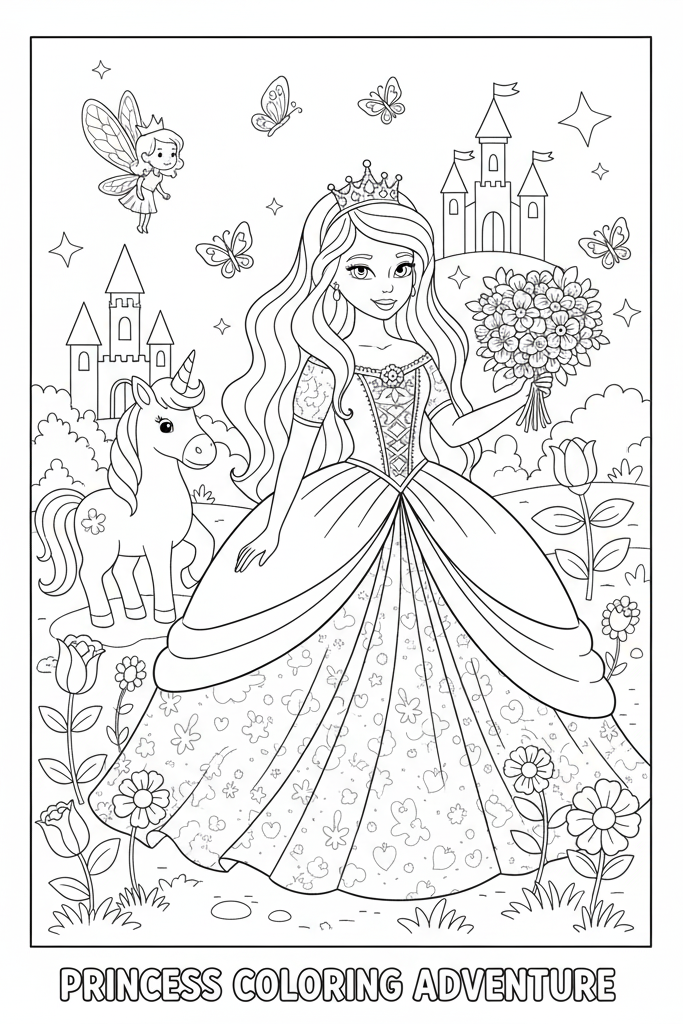 Cute Princess Picture Coloring Adventure