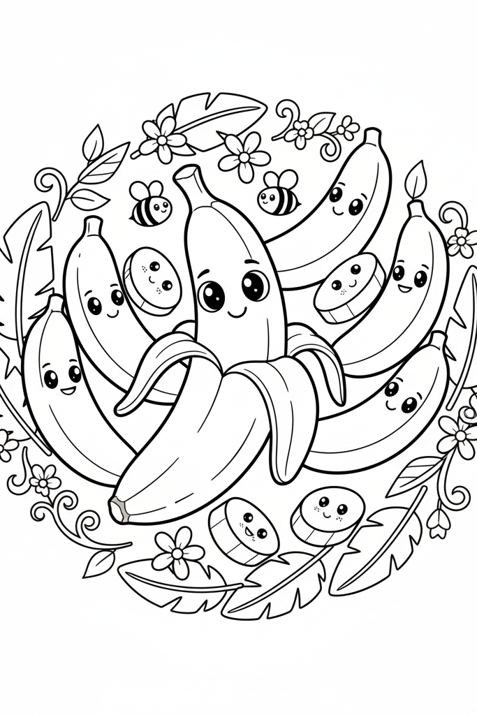 Banana Coloring Page