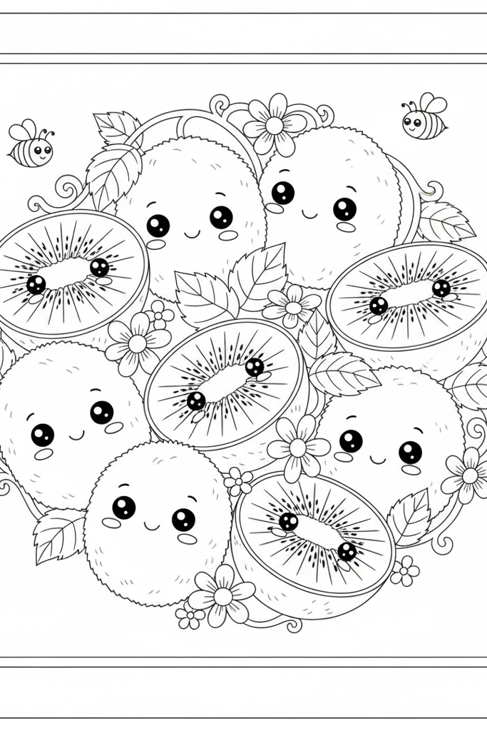 Kiwi Coloring Pages
