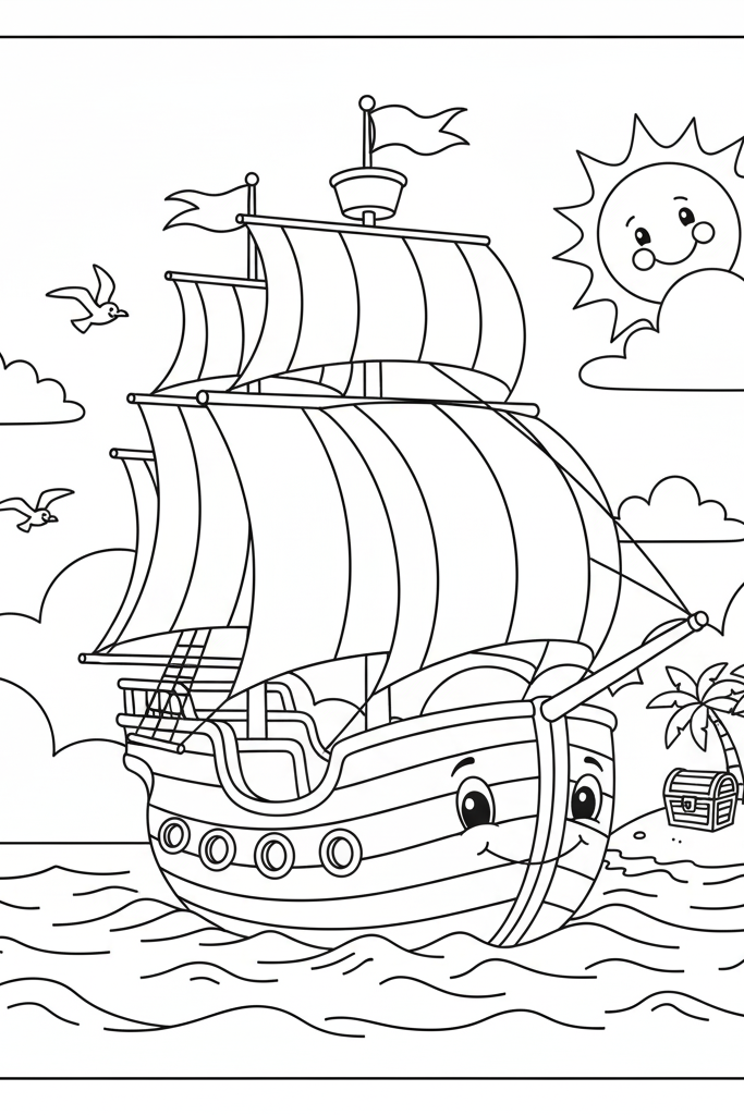 Ship Coloring Page