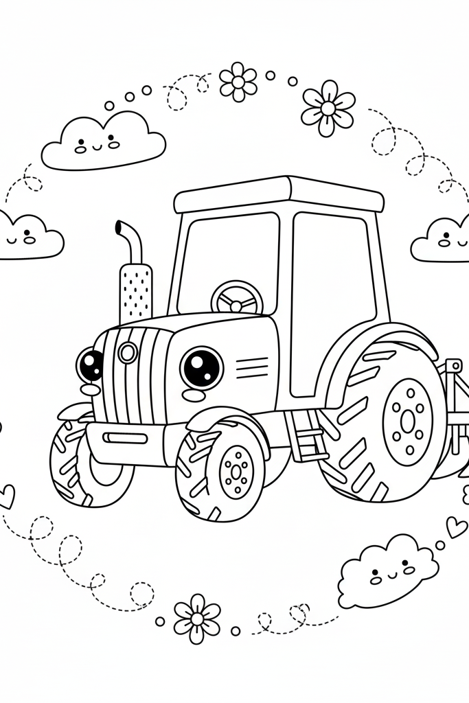 Tractor Coloring Page