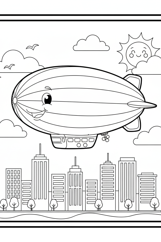 Zeppelin Coloring Page
