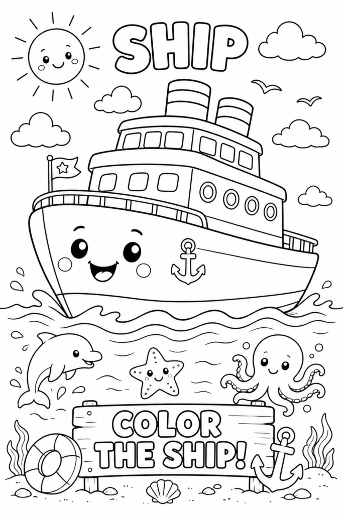 Ship Coloring Pages