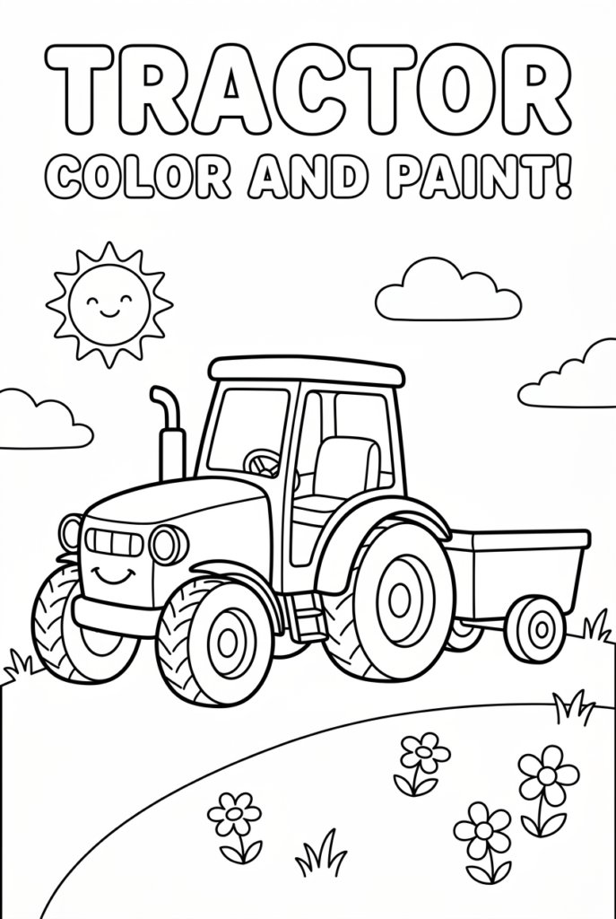 Free Printable Tractor Coloring Page
