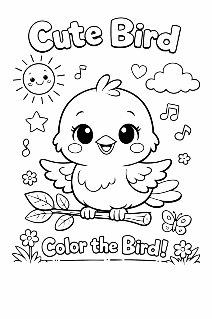 Bird Coloring Pages for Preschool and Kindergarten