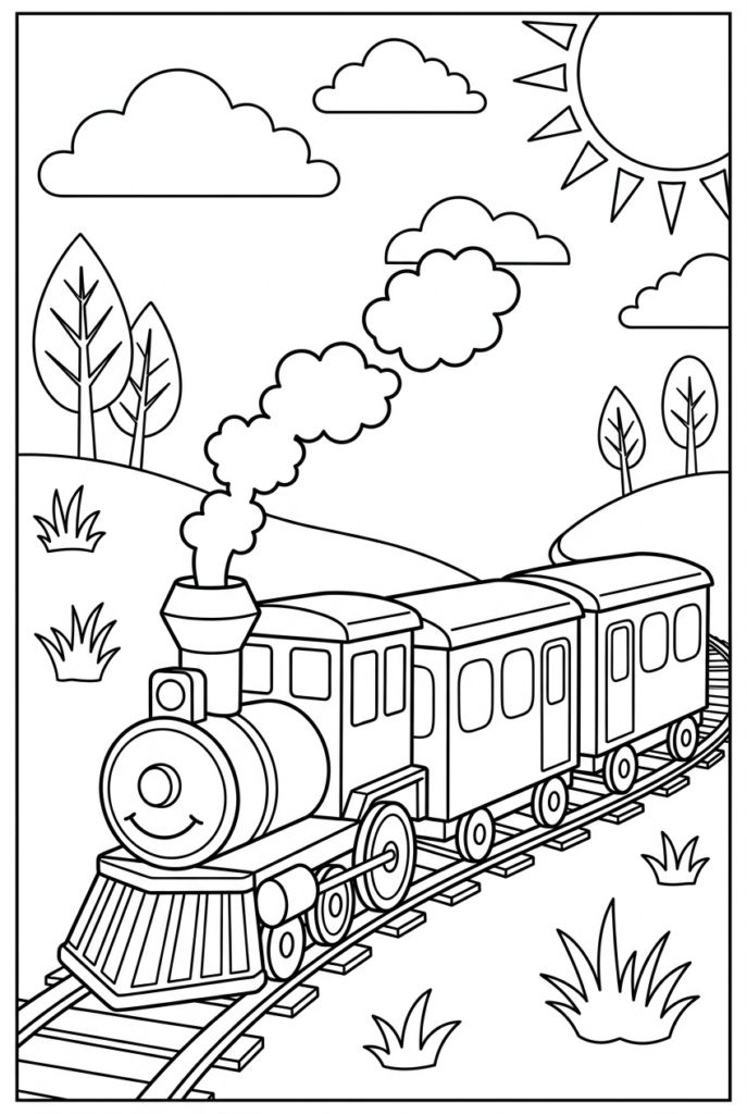 Free Printable Train Coloring Page
